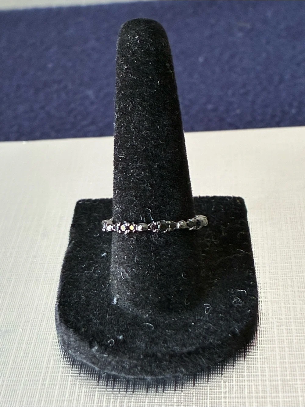 Sterling Silver 925 Black Stackable Ring Sz 7